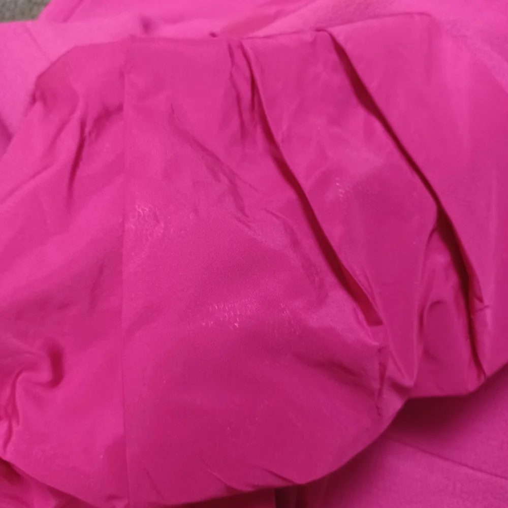Rebecca Vallance Cupid's Bow Mixed Media Crepe & Taffeta Dress Barbiecore Size 2 - Picture 9 of 14